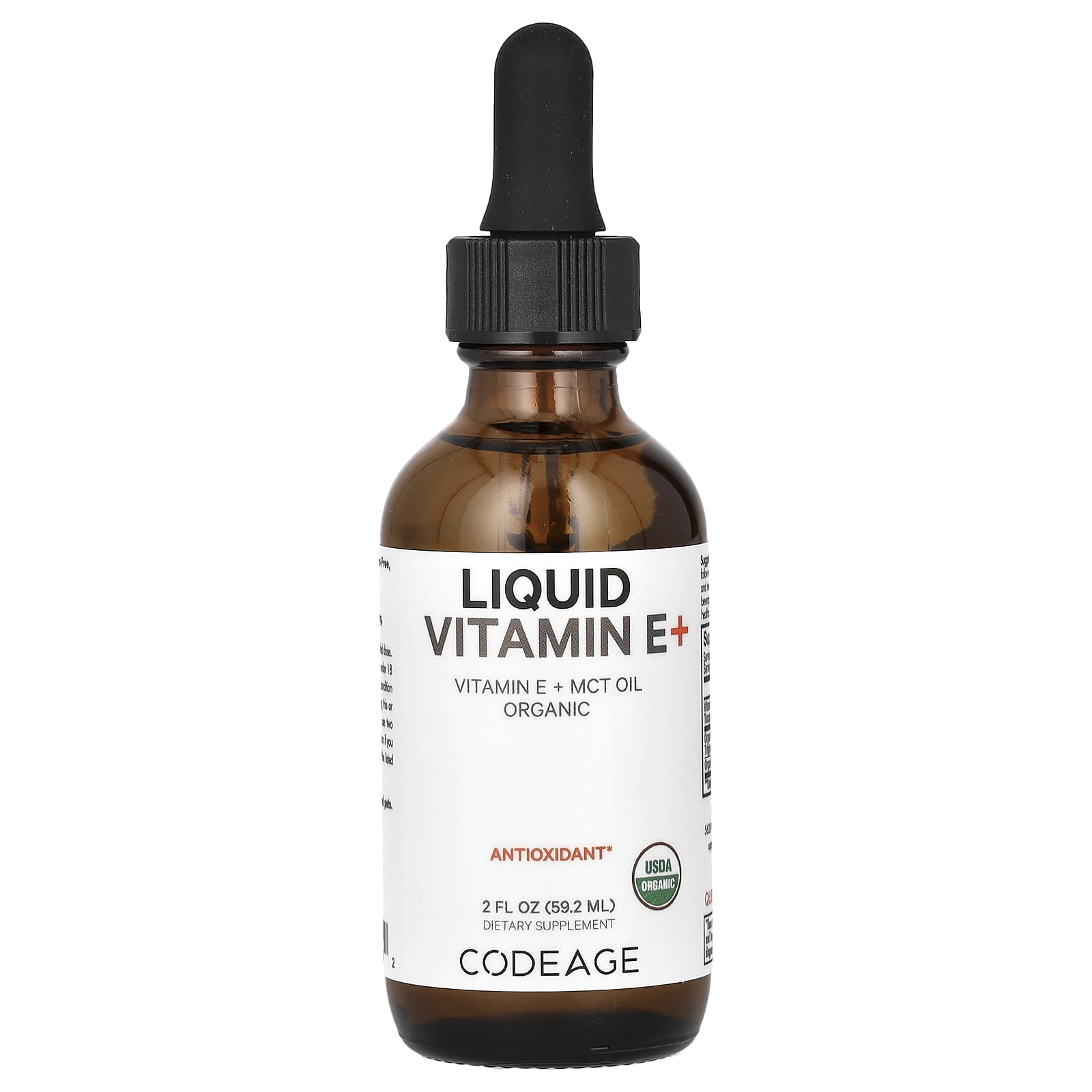 Codeage, Liquid Vitamin E+, Unflavored, 2 fl oz (59.2 ml) UPC 850049609142 | HiLife Vitamins